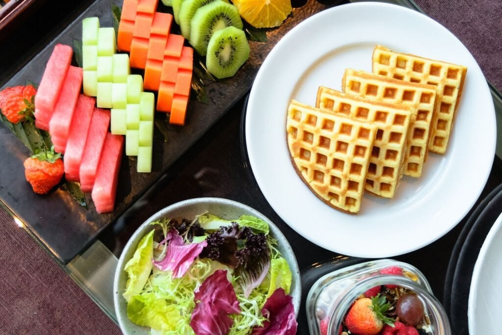 fruit and waffle