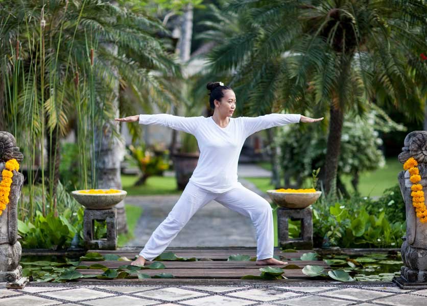 Yoga instructor doing a yoga pose